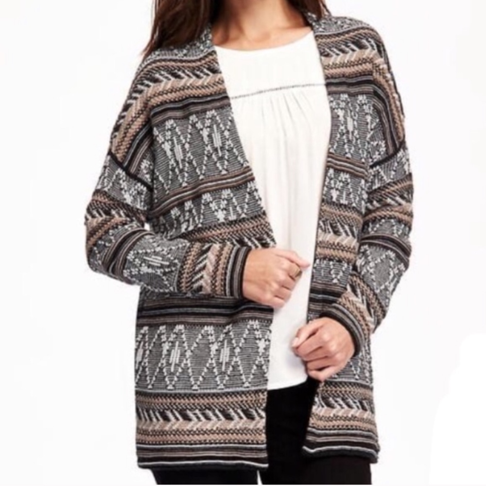 Boho Style Open Front Cardigan